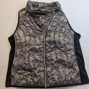 Calvin Klein Performance 2X Down Puffer Vest Asymmetrical Zip Cowl Neck